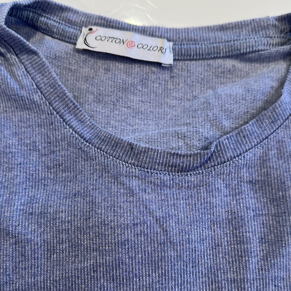 Coton Colors Men's Blue Short Sleeve Tee
